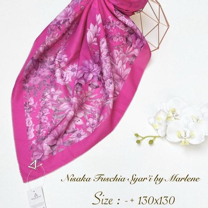 Heddosukafu- Marlene - Voile Print Syari | Hijab Segiempat Voal Motif Syari Jumbo