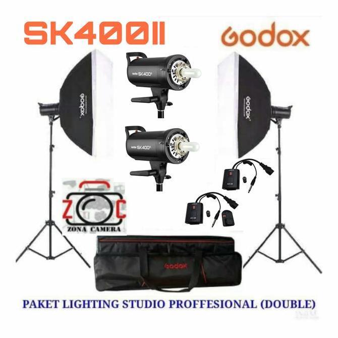 Licht- Paket Lampu Studio Flash Godox Sk400Ii Lengkap Bergaransi Ori 400W Set Sk400 Sk 400Ii Komplit