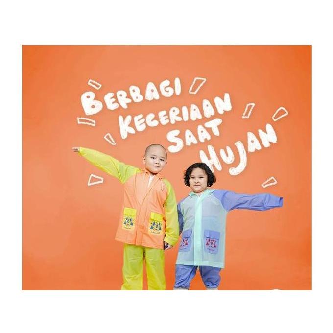 Kind- Jas Hujan Anak Setelan Elephant Kids Tk Paud / Jas Hujan Anak Merek Gajah