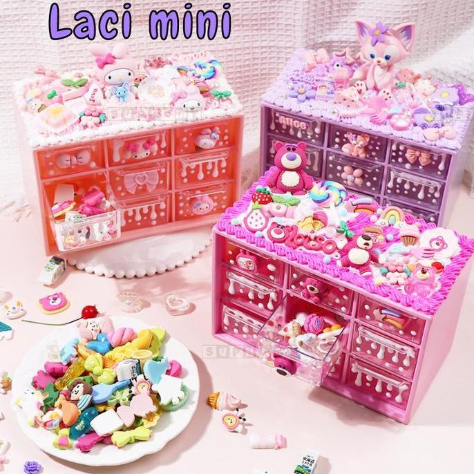 Speichern- Laci Kecil 9 Laci/6 Lacikotak Perhiasan Kotak Penyimpanan Serbaguna Laci Mini Rak Mini Ko
