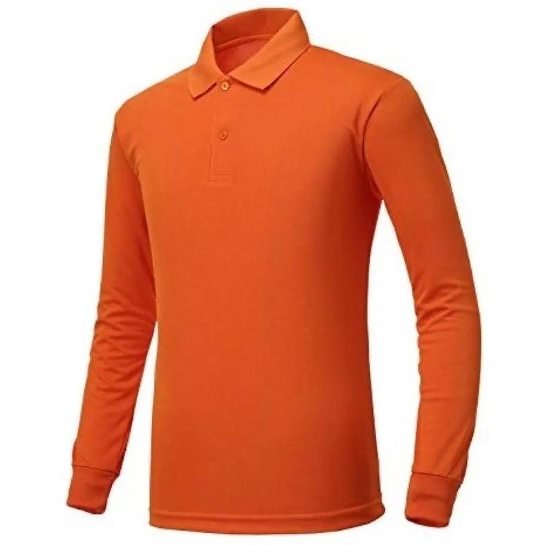 Vorgese- Kaos Polo Pria Kerah Lengan Panjang / Polo Pria Kerah Seragaman Basic Tebal