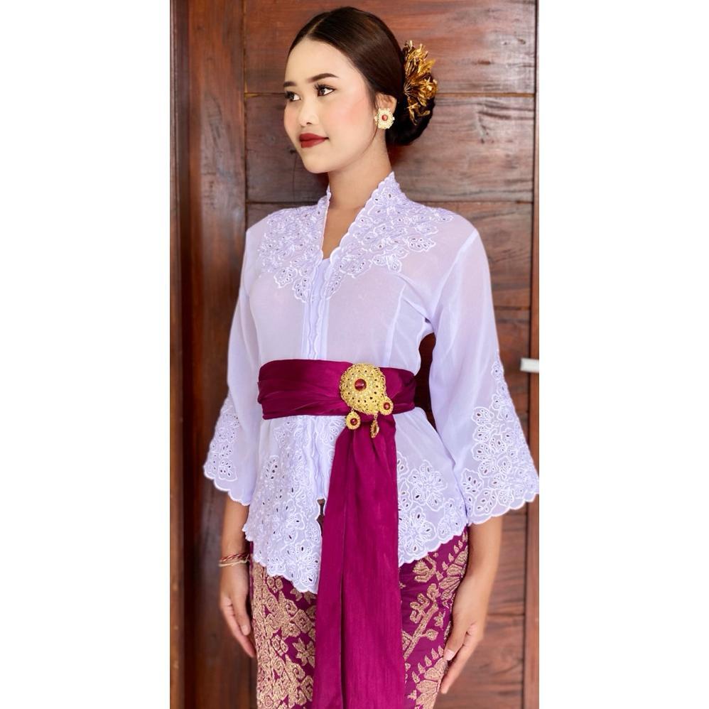 IRFANIAGALLERY KEBAYA BORDIR KARTINI PUTIH LENGAN LONCENG PREMIUM