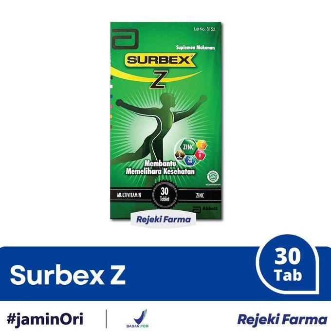 Haarvitamine- Surbex-Z 1 Box Isi 30 Tablet - Surbex Z Hijau Multivitamin Zinc