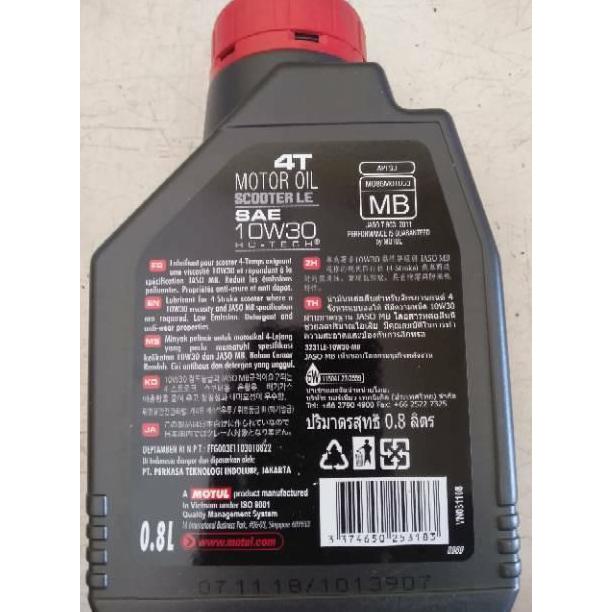 Oli mesin motul matic 0.8 liter..untuk semua jenis motor matic