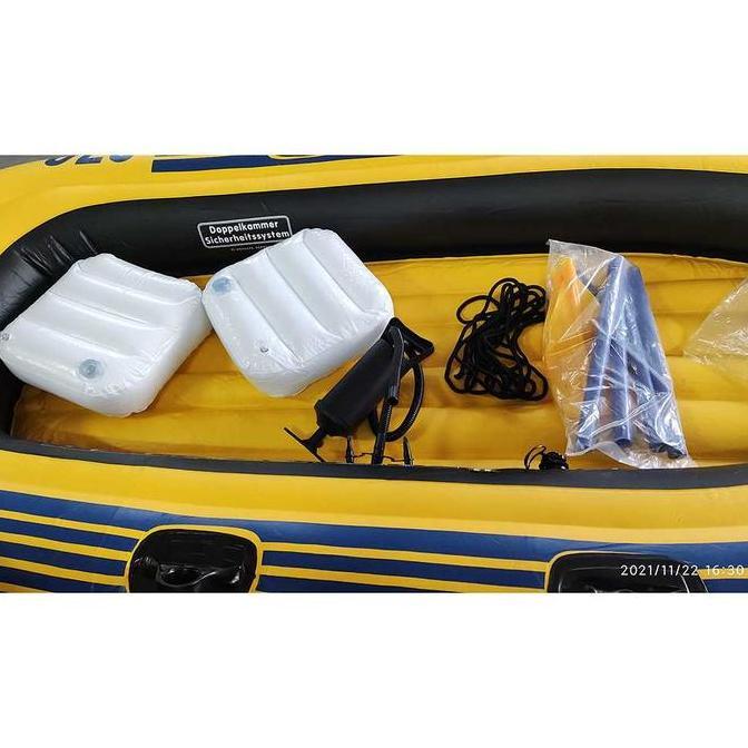 Perahu Karet 4 Orang Portable Pompa Kayak Dayung Rafting Mancing Murah