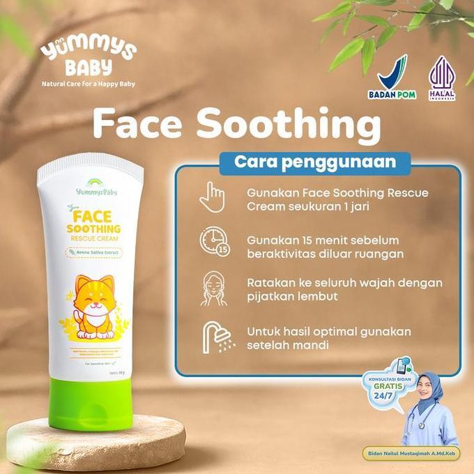 Wartung- Yummysbaby Face Soothing Cream Spf 20/Pa++ | Perawatan Kulit Wajah Bayi Atasi Flek, Bruntus