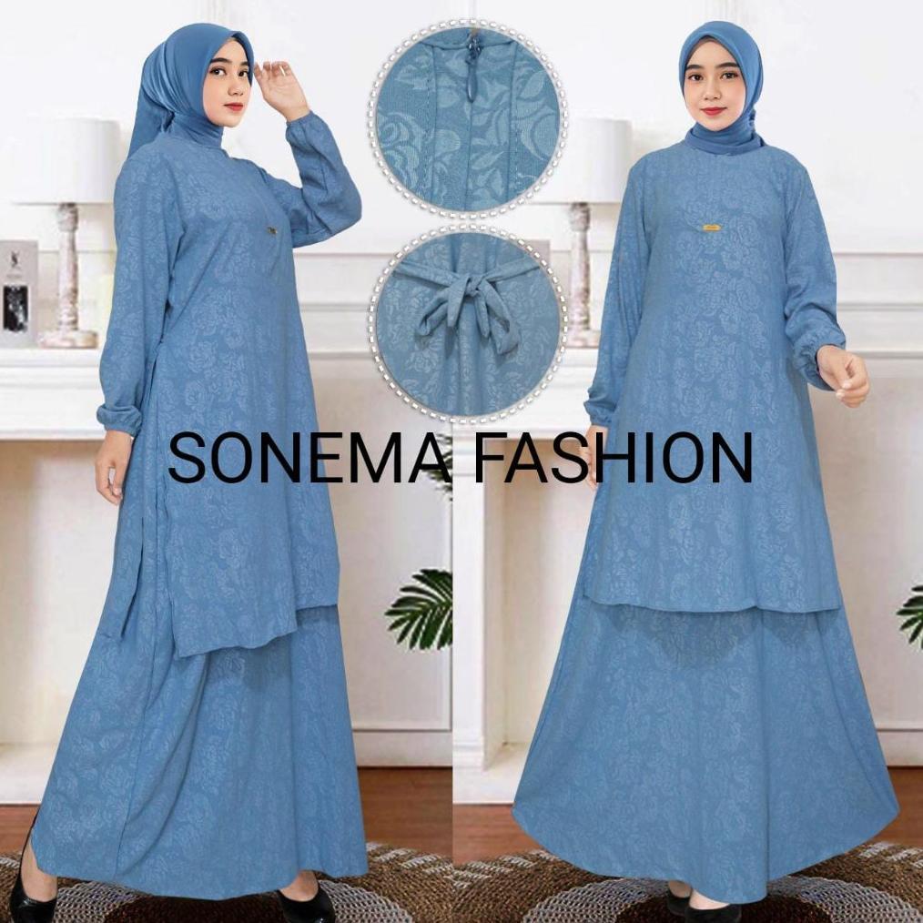 Termurah Gamis Malaysia Bahan Embos Premium Terbaru 2025/Gamis Simple Tapi Mewah/Gamis Kondangan