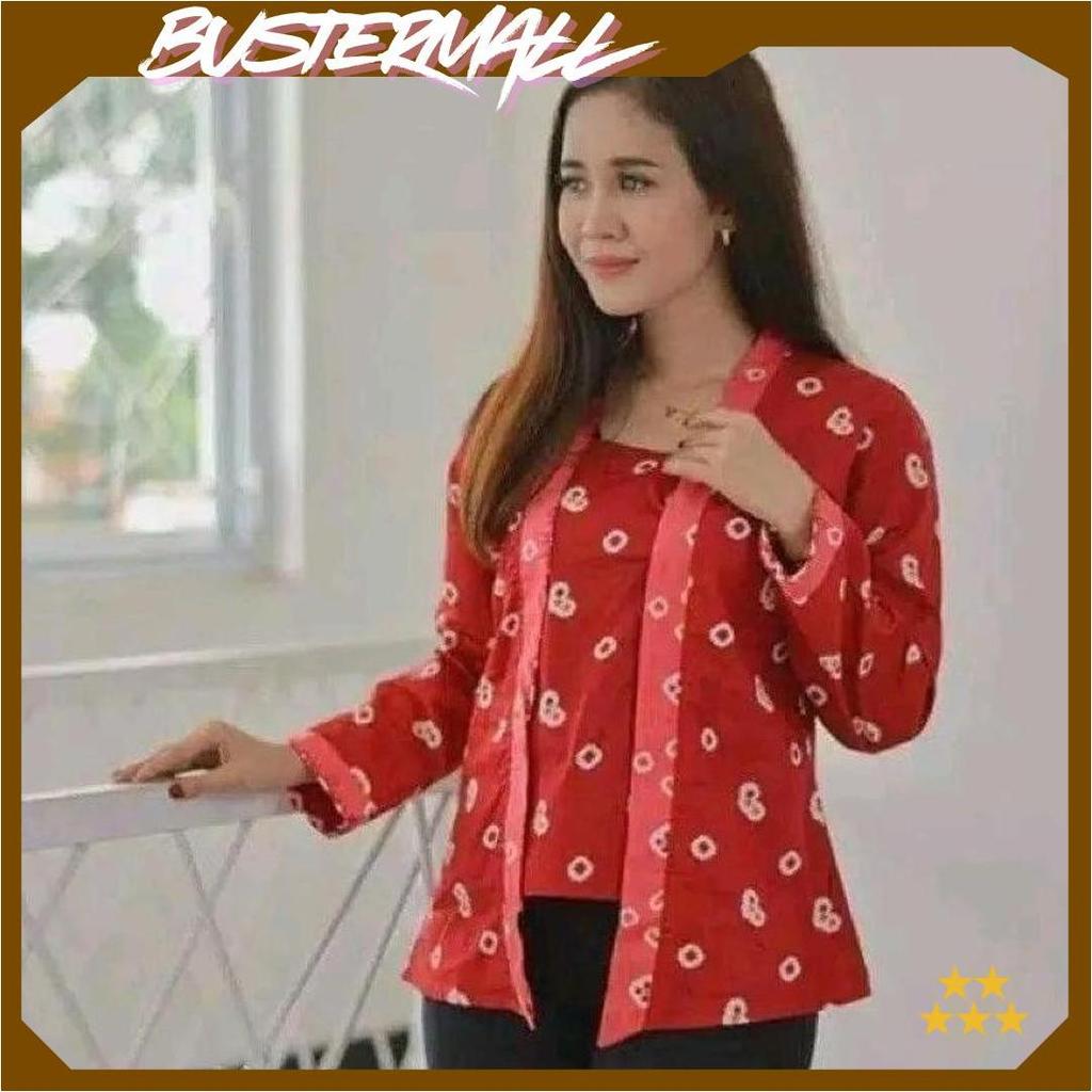 Batik Kebaya Kutubaru Jumputan Wanita Size Jumbo Solo GBM COD