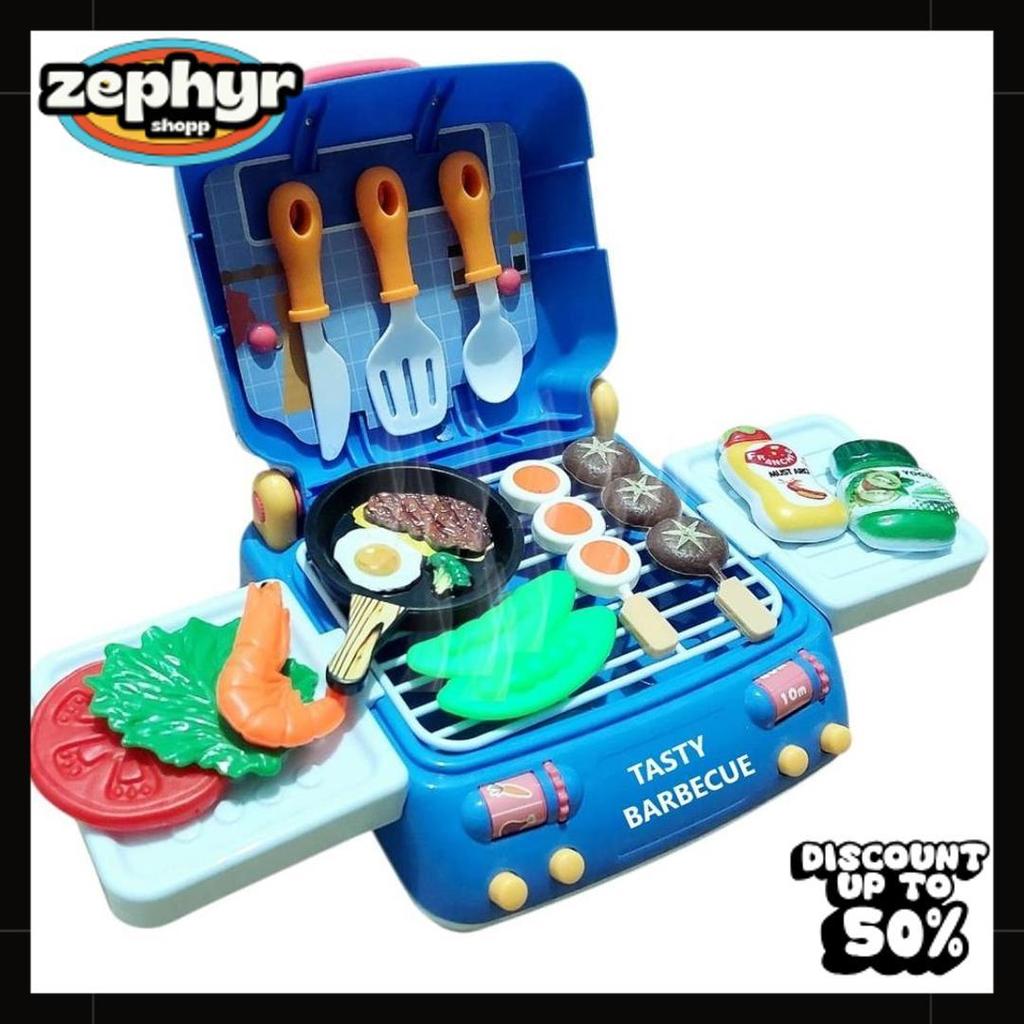 Berkualitas Mainan Anak Btc-0022 Tasty Barbecue Little Chef Mainan Masakan Bbq Spray Panggangan Anak