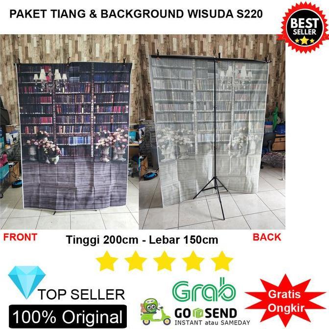 Grosir Paket Tiang Background Stand Dan Kain Background Rak Buku Wisuda 150 X 200Cm - S220