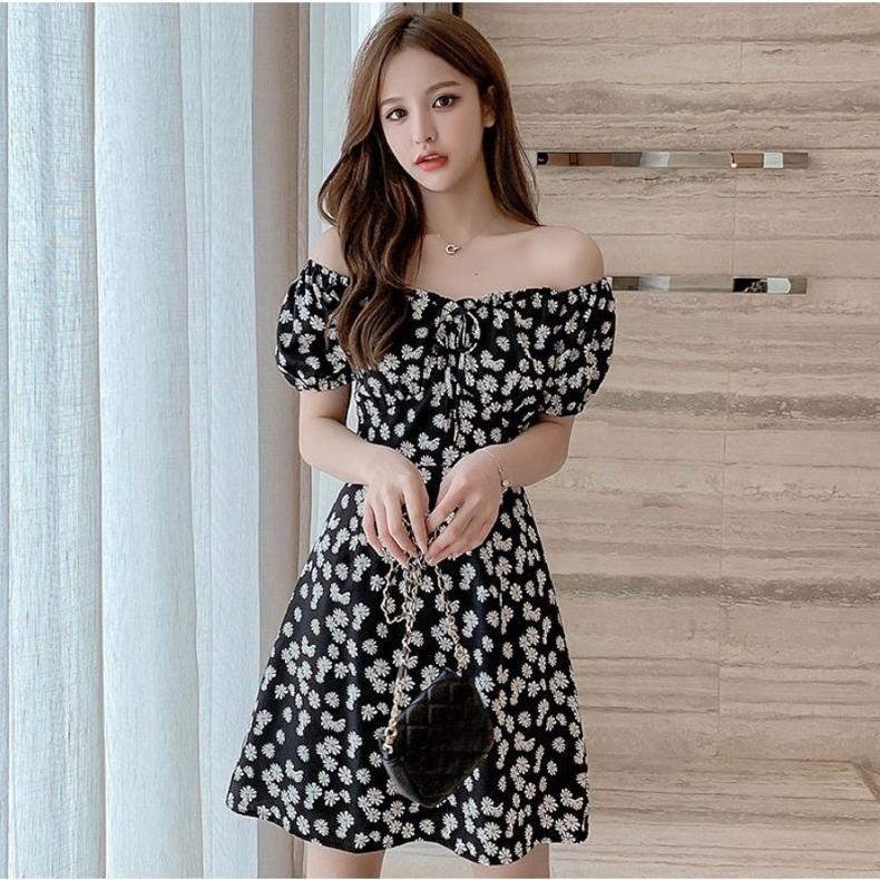 HEMAT Dress Daisy Korea Bunga-Bunga Katun (LD 80, P 70) 2026