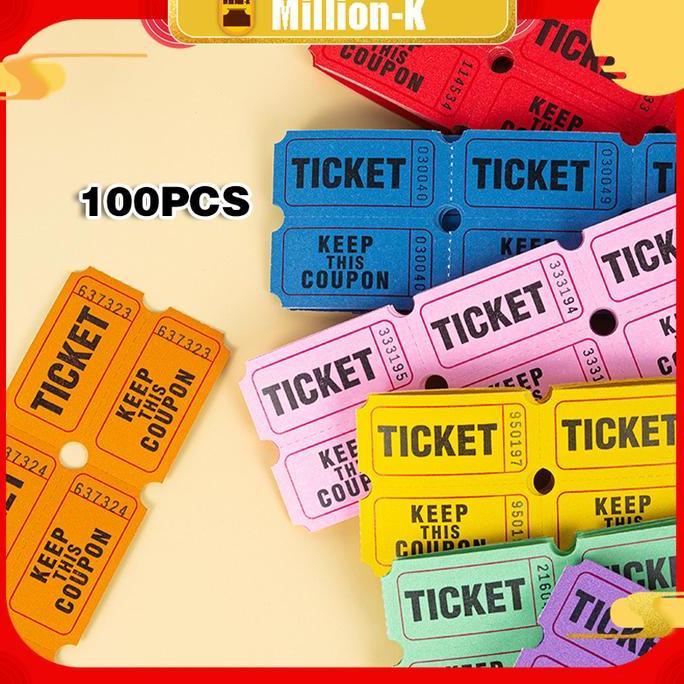 100Pcs Raffle Ticket Multipurpose Event Tickets Easily Tear Ticket Labels Ticket Game Lottery Ticket