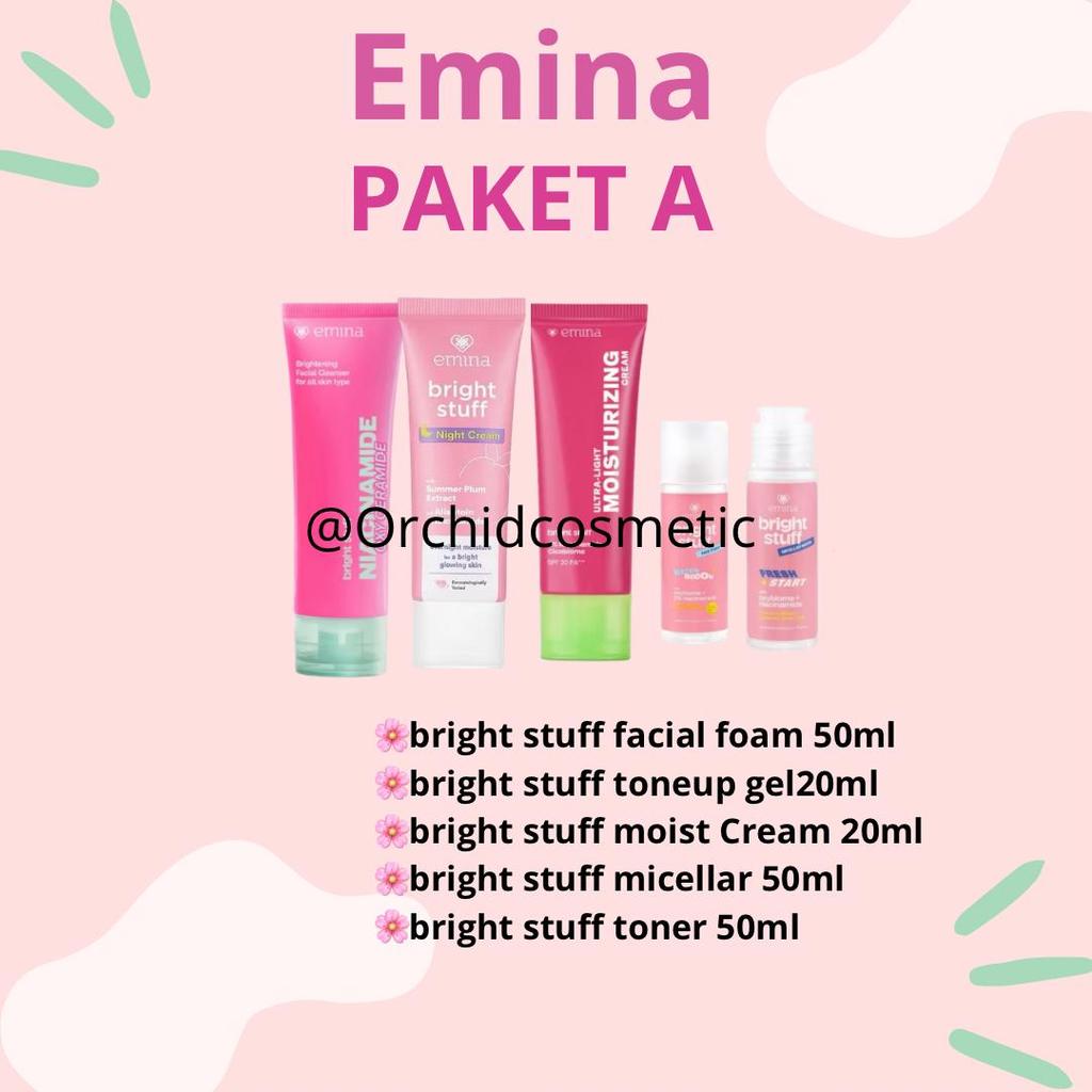 [BISA COD] Emina Paket Bright Stuff GLOWING Lengkap Hemat / Emina Paket Skincare Remaja Lengkap