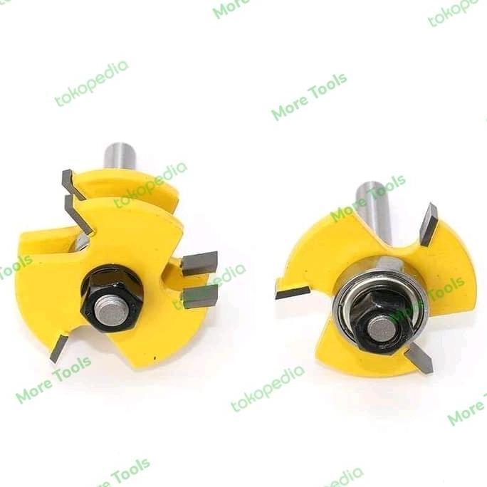 Mata Profil Tounge Joint 1/4" Set Router Bit Tenon Buat Sambungan Kayu