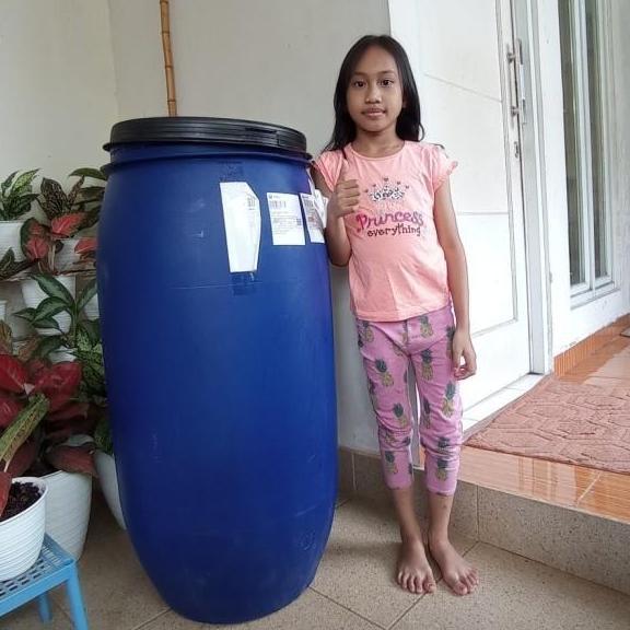 Tong plastik / Drum air / Drum tempat sampah 150 Liter L - Biru