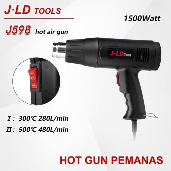 JLD Hot Gun Mesin Pemanas Angin Panas High&Low J598 Hot Air gun Heat Gun Alat Pemanas Multifungsi