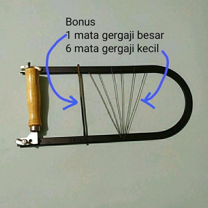 Gergaji ukir Triplex + 6 mata Lidi Pemotong Saw U manual. harga per paket
