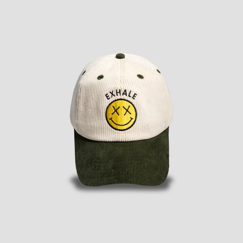 PALING MURAH Exhale Topi Corduroy Smile X Olive White **