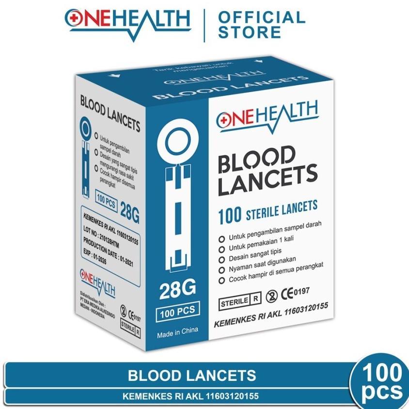 Terlaris Blood Lancet 28G Onehealth Lancet Easy Touch Lancet Glucodr Jarum 28G - Blood Lancet Glucod