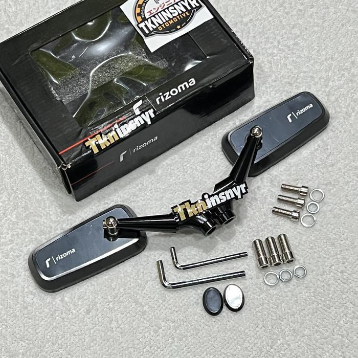 Spion Alumunium Rizoma Full Cnc Model H2C Sepasang Universal Original Original Dan Terpercaya