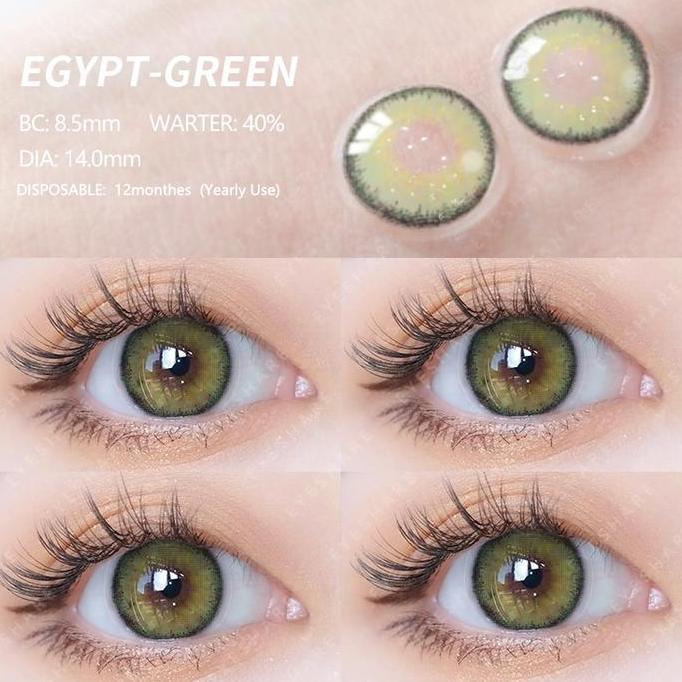 Occhio- [Set Sepasang Lensa + Air Lensa Lembut 150Ml + Wadah Lensa] Lensa Kontak Eyeshare Softlens M