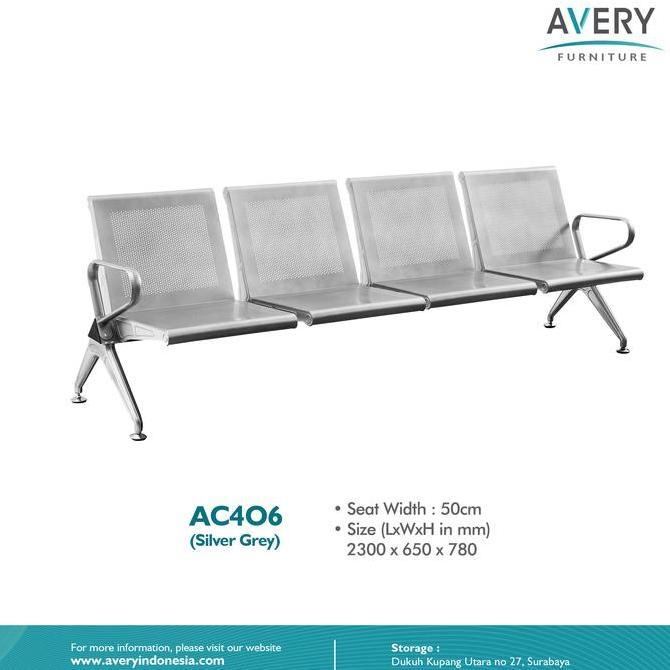 Avery Furnitures - Kursi Bandara / Kursi Tunggu Besi 4 Dudukan AC406