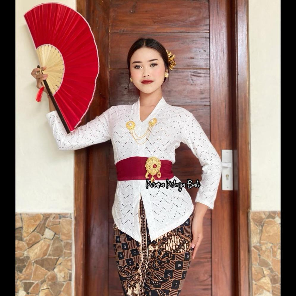 SYIFFASQUARE KEBAYA BALI IVORY STRAIT KARTINI LENGAN PANJANG ORIGINAL