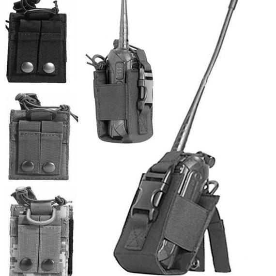 Lansung- W5 Tas Pinggang Nilon Ht Sarung Baofeng Icom Kantong Case Pelindung