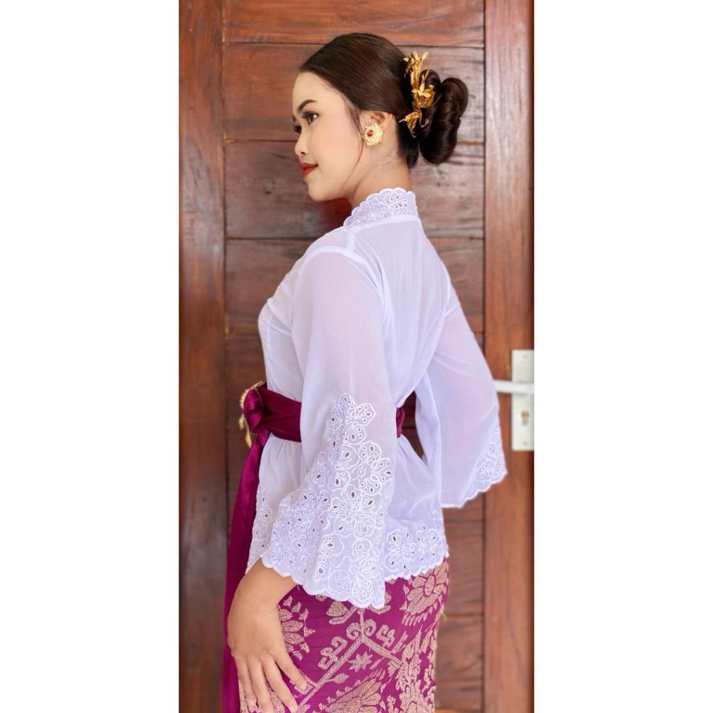 VIREONSTORE KEBAYA BORDIR KARTINI PUTIH LENGAN LONCENG MURAH