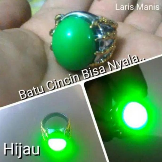 Batu Viral Merah Delima Hijau permata cincin tauhid kristal pria