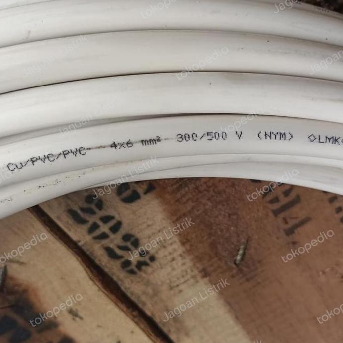Kabel Listrik Putih Kawat Nym 4 X 6 Mm Ecer Supreme Nym 4X6 Per Meter Pvc Tembaga