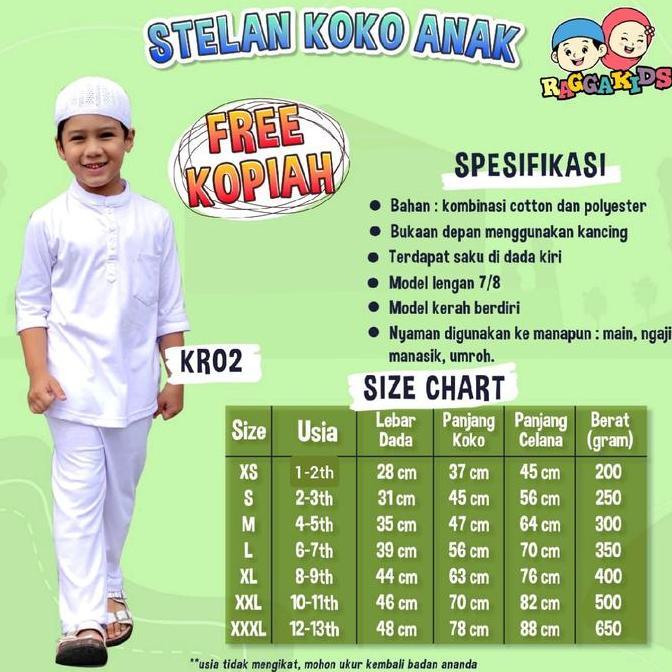 Otokonoko- Koko Anak Putih Set Celana Raggakids | Baju Koko Kurta Anak Set Celana Raggakids