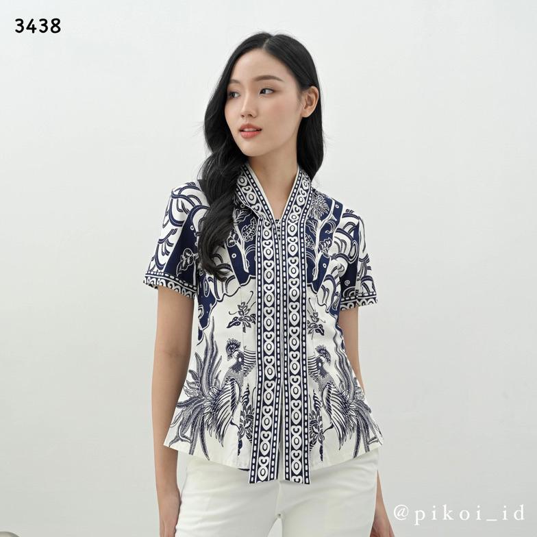 TERMURAH Baju batik wanita / atasan batik cewek / seragam batik kantor / blouse katun batik modern 2