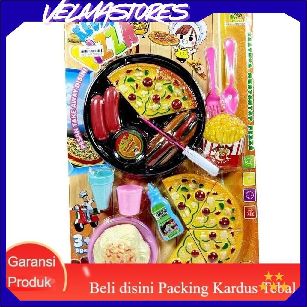 MAINAN KEDAI PIZZA OCT 2222 / MAINAN FAST FOOD SET PIZZA, KENTANG GORENG, SOSIS ATPromo