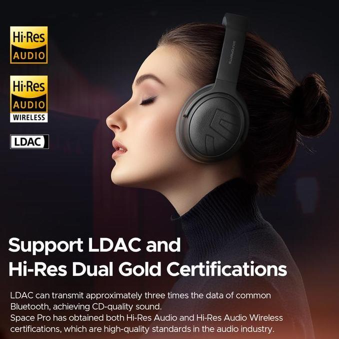 Rwd- Soundpeats Space Pro Hybrid Anc Wireless Over-Ear Headphone