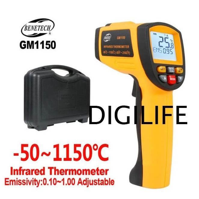 GOJEK Infrared Thermometer Benetech GM1150 IR Thermogun Termometer Gun GM-1150 Termogun 1150c GM 115