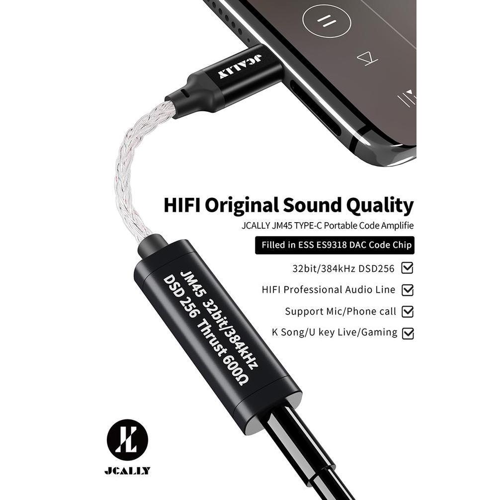 Rwd- Jcally Jm45 Hires Audio Portable Amplifier Dac Usb Type C To 3,5Mm