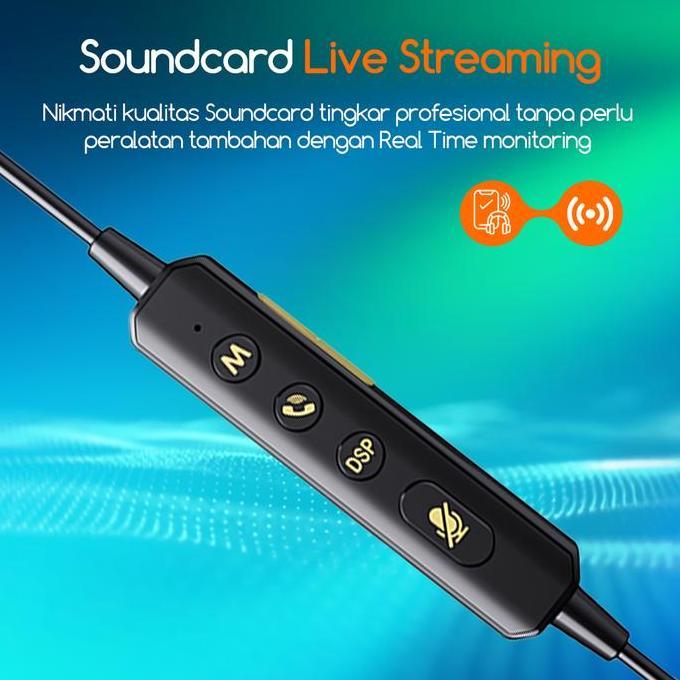 Rwd- Bonkyo Km08Ultra Soundcard Headphone Karaoke Bluetooth 5.3 Reverb Real-Time Voice Changer & Rec
