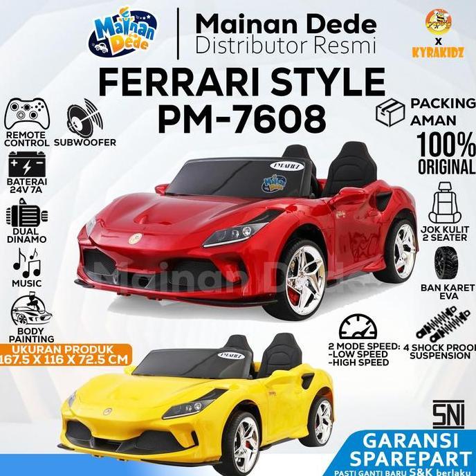 Mainan Mobil Aki Anak Pasific kyrakidz Ferrari PM7608 Yukita 031 JUMBO