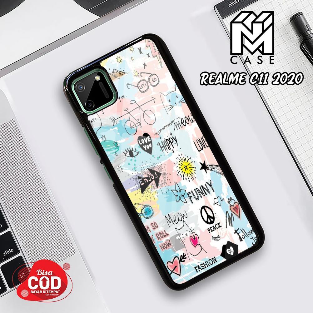 Nm Case - Case Realme C11 2020 Terbaru - 22 - Fashion Case Black Aesthetic Casing Hp Case Murah Soft