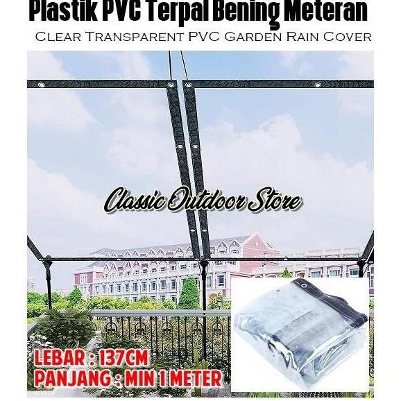 NEW TIRAI PLASTIK BENING PENAHAN AIR HUJAN / KREI PVC OUTDOOR METERAN ORI