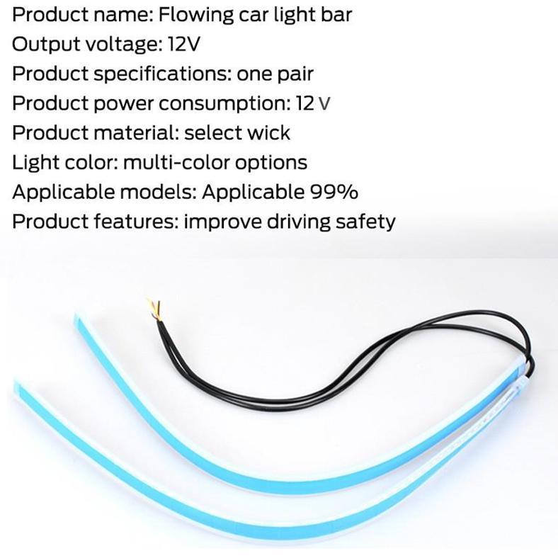 SOLQEN 2PCS LAMPU ALIS LAMPU ALIS RUNNING 2 MODE LAMPU ALIS RUNNING 30CM LED LAMPU ALIS MOTOR MOBIL 