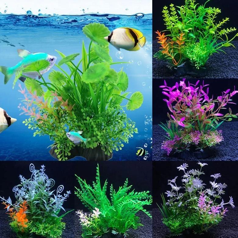 Aneka flora tanaman hias aquarium sintetis, tanaman hias aquarium plastik, tanaman plastik aquarium,