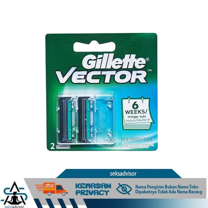 GILLETTE VECTOR REFILL PISAU CUKUR. Gilete Gillete Gilette - 2 pcs