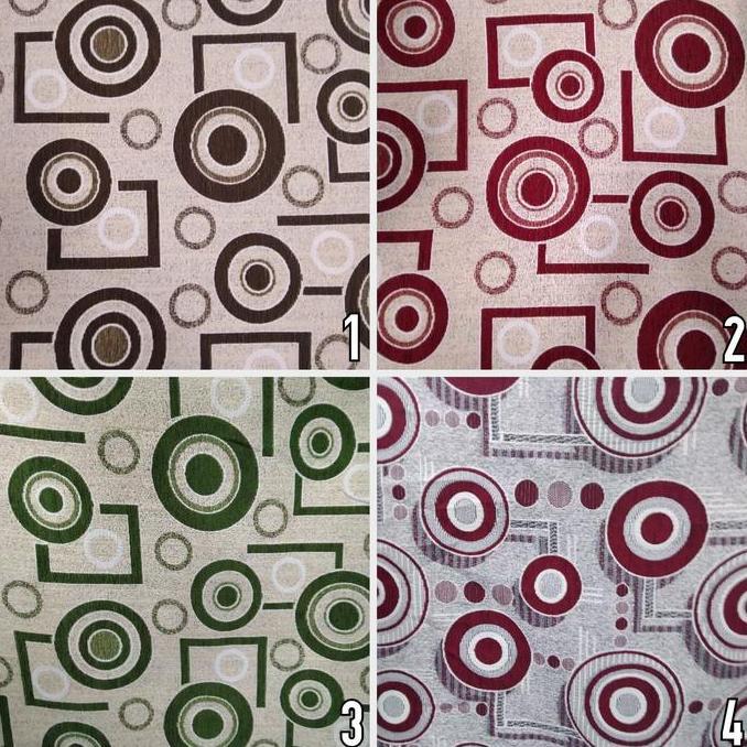 Kain Chenille Regatta Sofa / Kursi Motif Kontemporer - Round Square