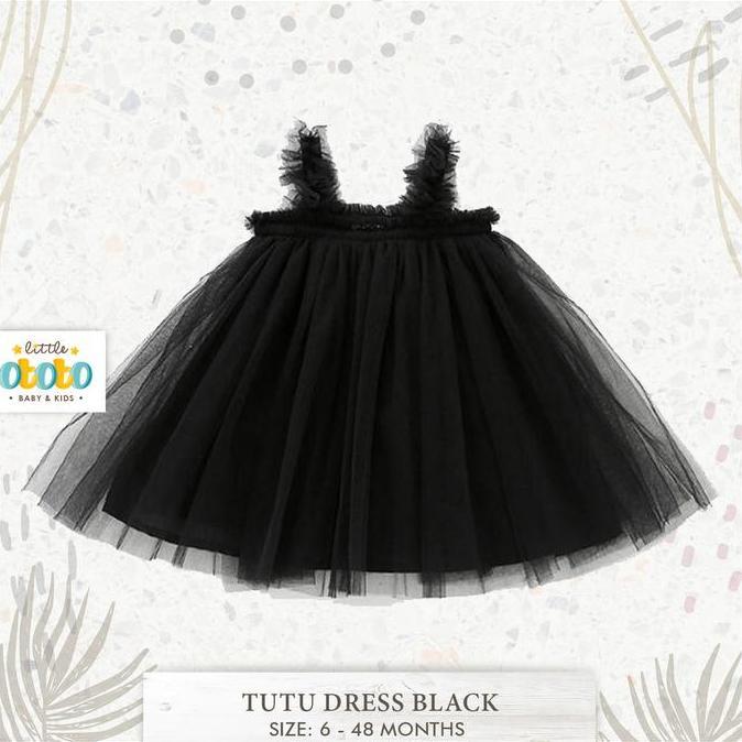 READY [COD] 0-4th DRESS anak pesta TUTU BLACK HITAM KOREA IMPORT- Baju Baby Bayi Anak Gaun Tile Tull