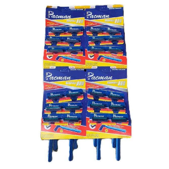 24 pcs cukuran kumis 3 mata pisau cukur jenggot kumis mata 3 pisau tajam Pencukur
