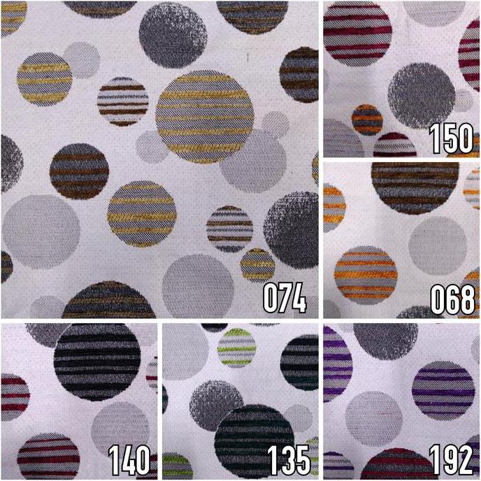 Kain Chenille Meubel Sofa / Kursi Motif Lingkaran Bulat - Portman