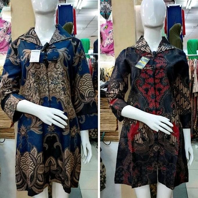 tunik batik cewek lapis furing trikot cocok untuk kantoran
