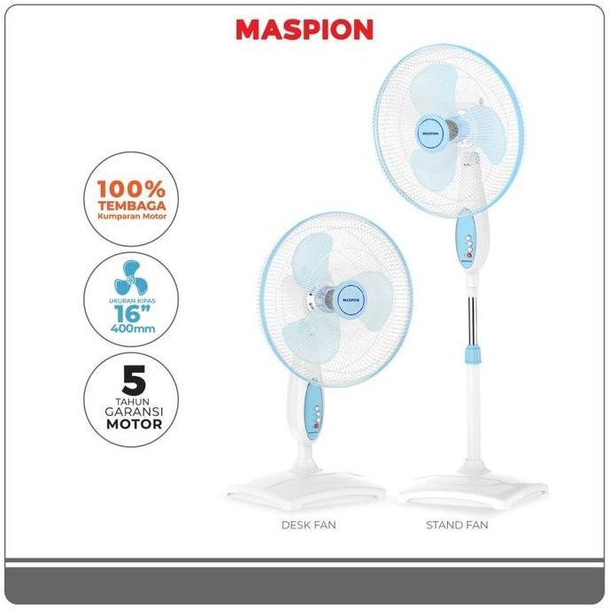 TERLARIS MASPION EX-167S KIPAS ANGIN BERDIRI 2IN1 STAND FAN EX167S EX 167 S